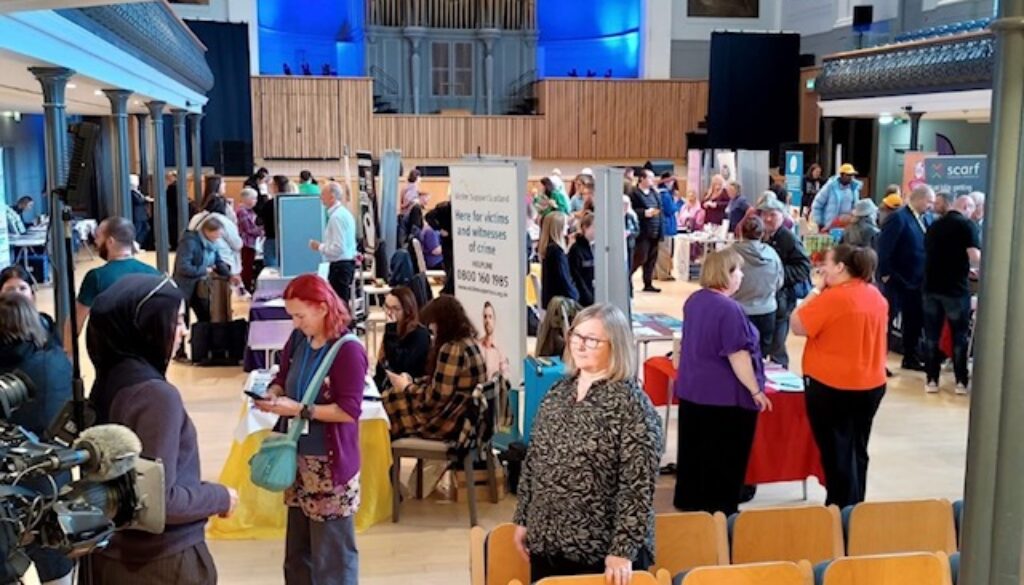 Visitors milling around stalls at the Music Hall at the Empower Aberdeen event.