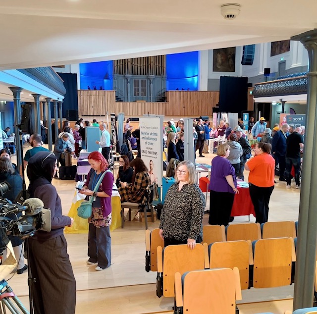 2510 Empower Visitors milling around stalls at the Music Hall at the Empower Aberdeen event.