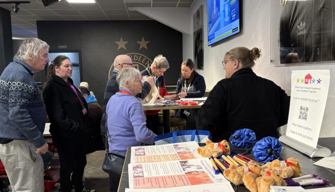 NETRALT members chatting to people at Pittodrie