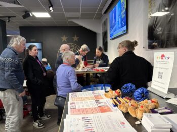 NETRALT members chatting to people at Pittodrie