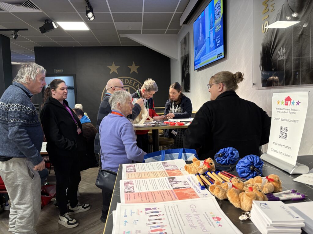 NETRALT members chatting to people at Pittodrie